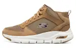 Skechers Arch Fit Textile, Synthetic Leather High top Casual Shoes Men's Whiskey Brown