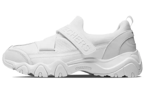 Skechers D'LITES 2.0 Mesh, Artificial Leather Hook and loop Low top Casual Shoes Men's White