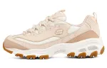 Skechers D'Lites 1.0 Milk Tea Bear Leather Cushioning, Wear Resistant Low top Casual Shoes Women's Yellow Cream