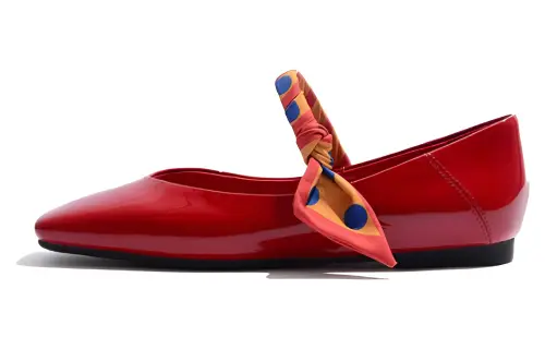 STEVE MADDEN Patent Leather Chunky Heel Casual Shoes Women's Red