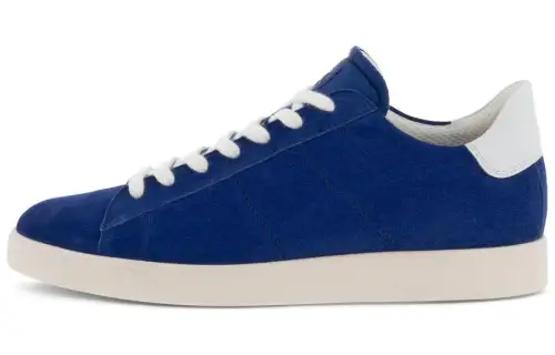 Ecco Leather Stylish Skateboarding Shoes Men's Blue