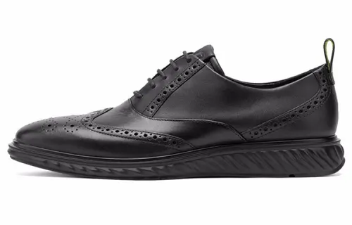 Ecco Fit For Action Leather Casual Shoes Men's Black