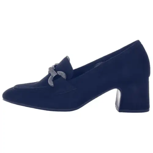 Gabor Sheepskin Chunky Heel High Heels 5CM Women's Dark Blue