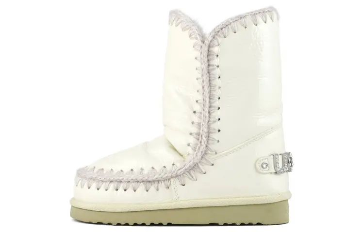 MOU Sheepskin Short Snow Boots Women's White