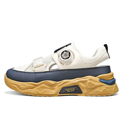 SHOUBA River Trekking Shoes Men's Beige Apricot/Black/Green