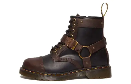 WARNER BROS. X Dr.Martens 1460 HARNESS WB100 Leather Short Combat Boots 3cm Men's Brown Black
