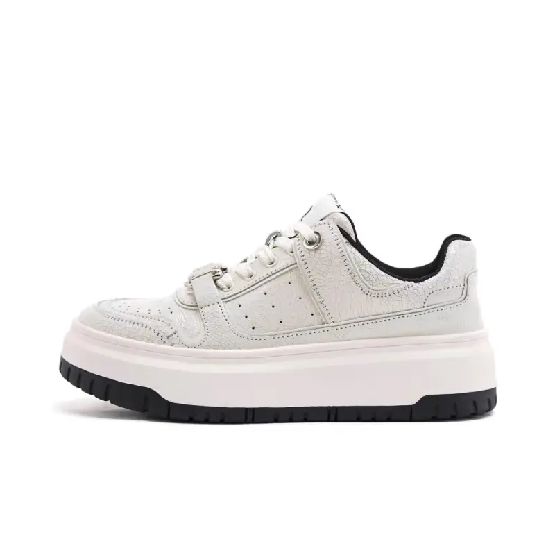 CHERRY&KALIKA Slip Resistant, Abrasion Resistant, Lightweight, Breathable Low top Skateboard Shoes Women's Ecru