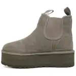 UGG Fleece Lined, Platform Comfortable Fashion Short Snow Boots Women's Gray