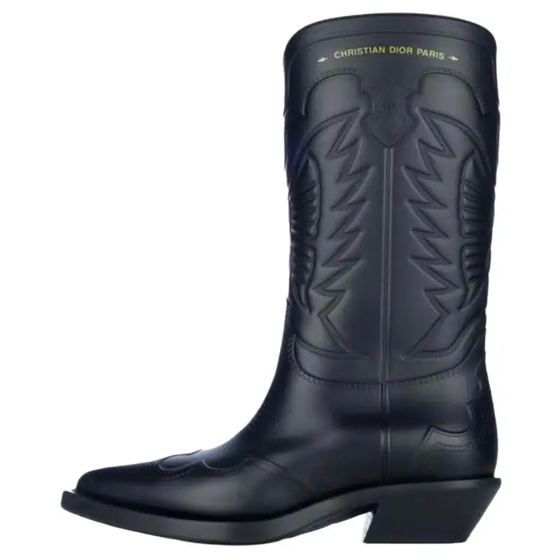 DIOR Leather Ankle Boots 4.5cm Women's Black