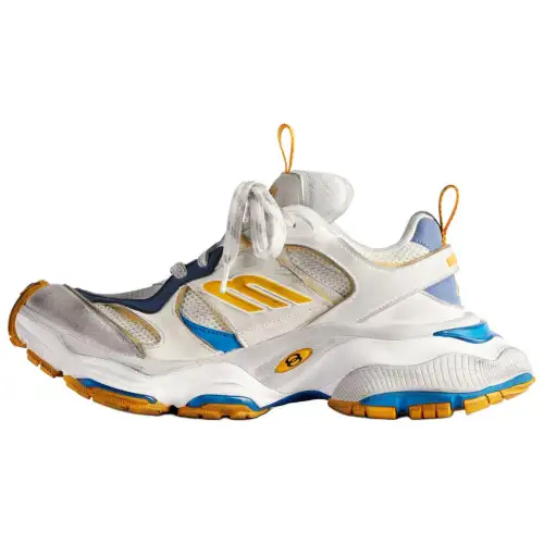 Balenciaga Low top Chunky Sneakers Men's White Blue Orange