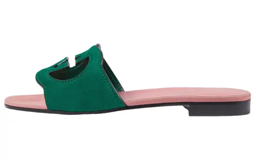 GUCCI Interlocking Slide Slippers Women's Pink Green