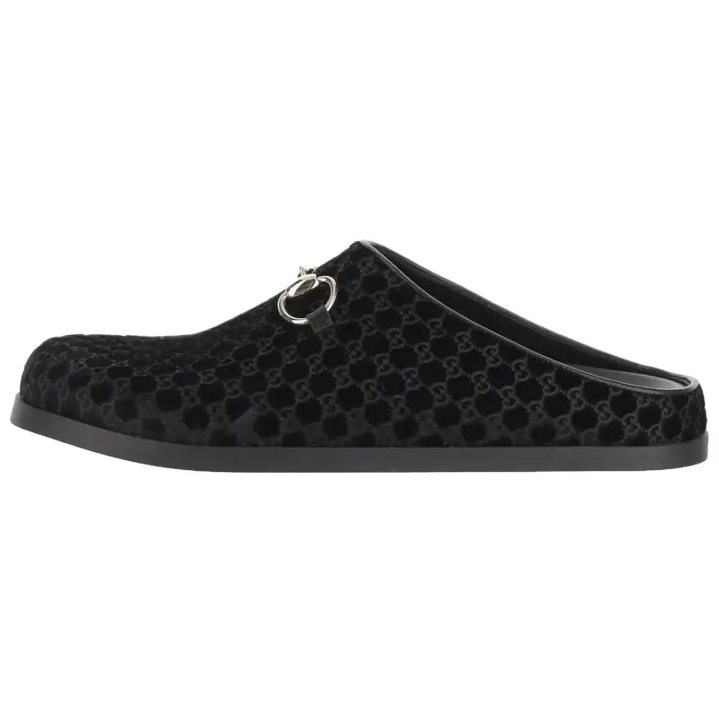 GUCCI Horsebit Closed Toe Slippers Women's Black
