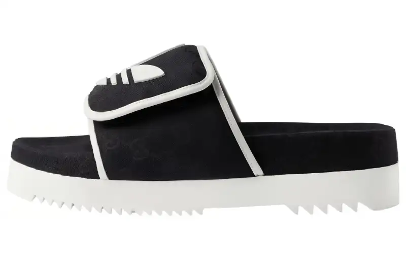 Gucci Adidas x Gucci Slide Sandal 'Black Gg Monogram'