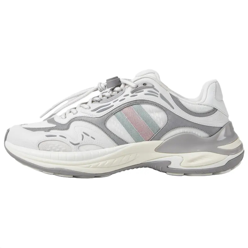 GUCCI Leather Low top Casual Shoes Men's Gray