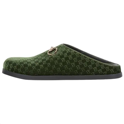 GUCCI Horsebit Closed Toe Slippers Women's Dark Green