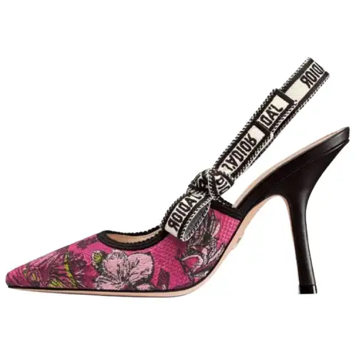 DIOR J'Adior Embroidery Slim Heel High Heels 10cm Women's Pink