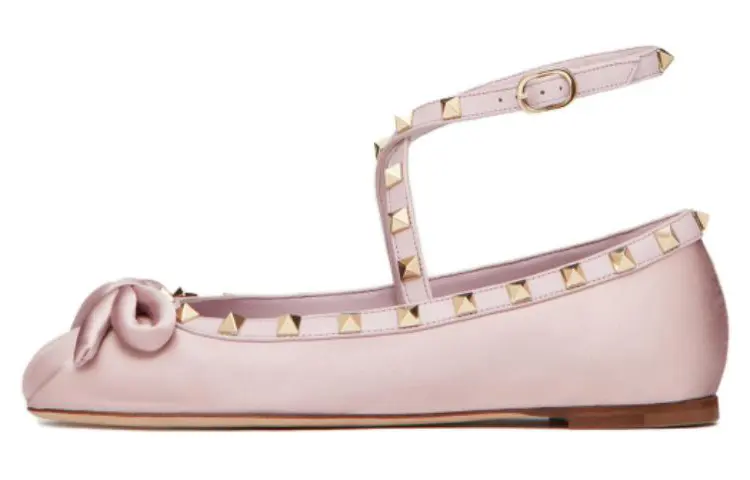 Valentino Garavani Rockstud Round Toe Ballerina Shoes Women's