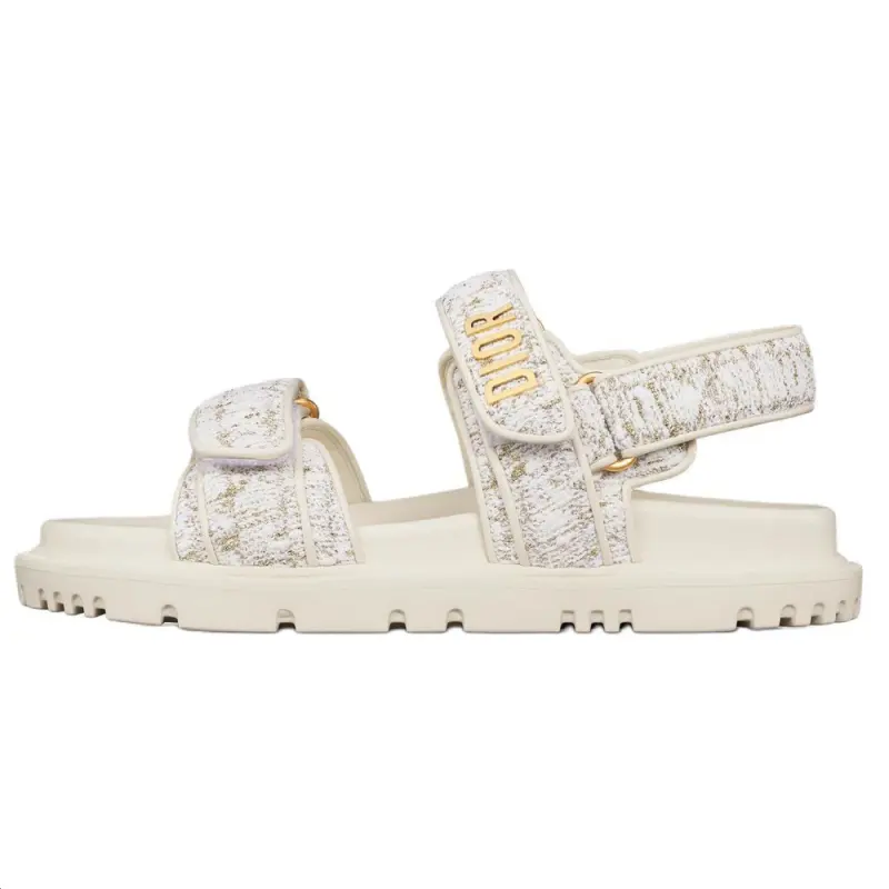DIOR DiorAct Sheepskin One Strap Sandals Women's White