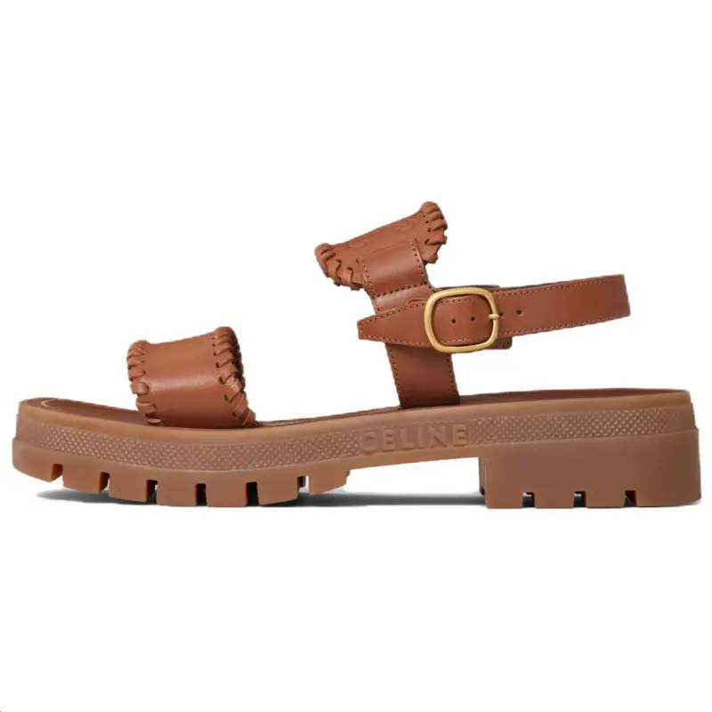 CELINE Clea Triomphe Beach Sandals Women's Brown