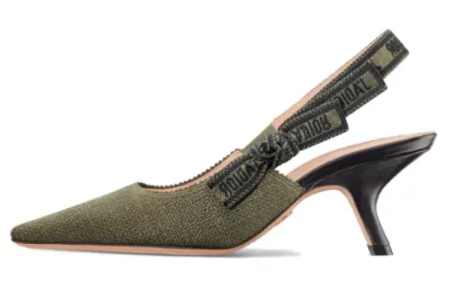 DIOR J'Adior Fabric Slim Heel High Heels 6.5cm Women's Green