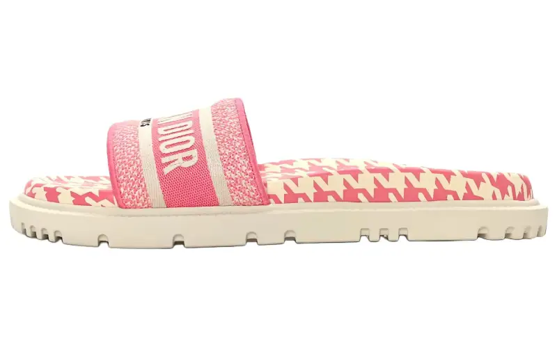 DIOR Women's DWay Slide 'Houndstooth - Peony'