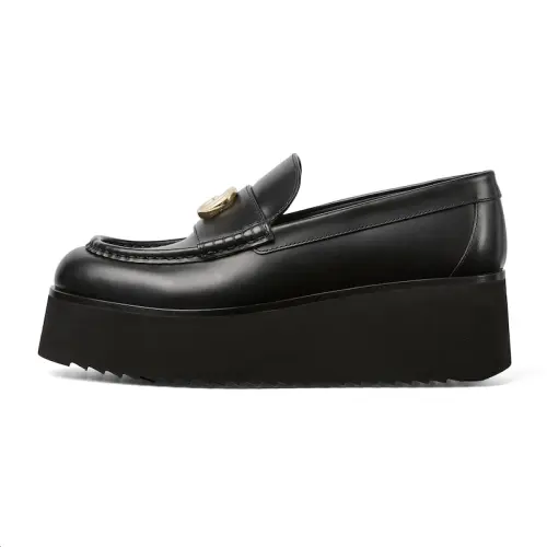 GUCCI Leather Loafers 5.5cm Women's Black