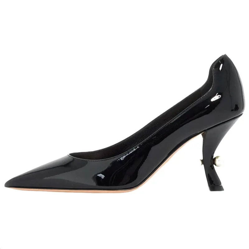 DIOR Leather Irregular Heel High Heels Women's Black