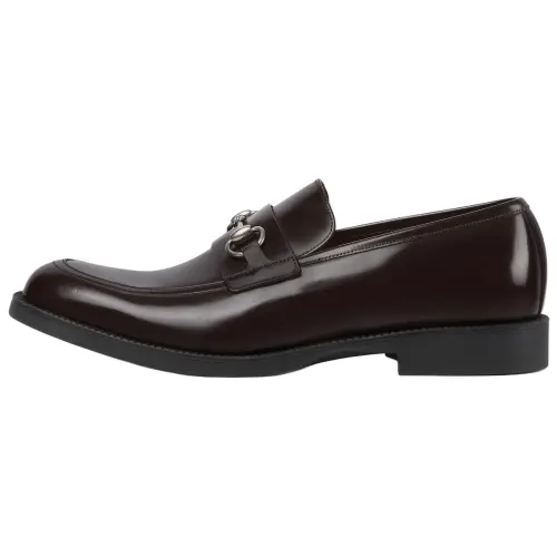 GUCCI Horsebit Leather Loafers Men's Brown