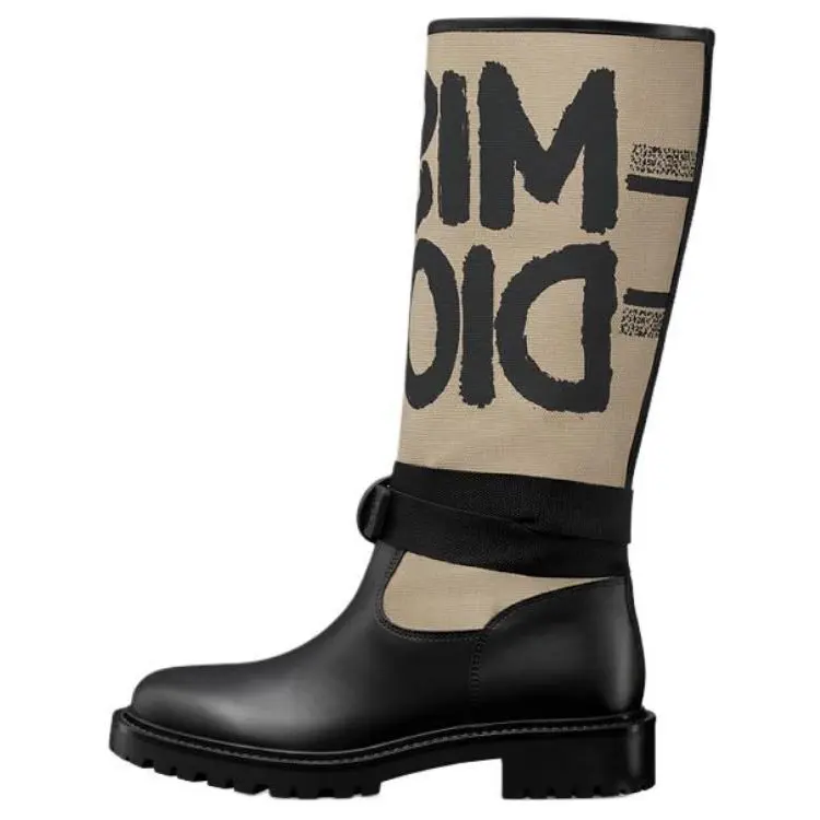 DIOR D Major Cow Leather Ankle Boots Women's Brown