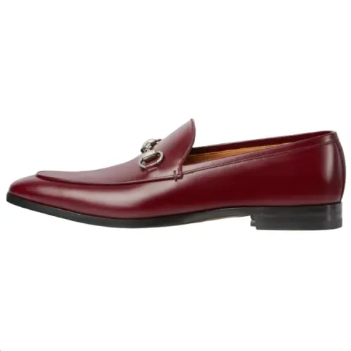 GUCCI Horsebit Leather Loafers Men's Red