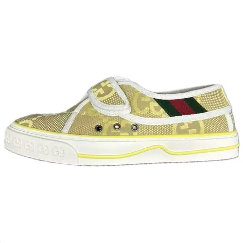 GUCCI Tennis 1977 Canvas Low top Skateboard Shoes Women's Yellow