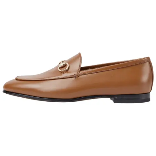 GUCCI Jordaan Leather Casual Shoes Women's Brown
