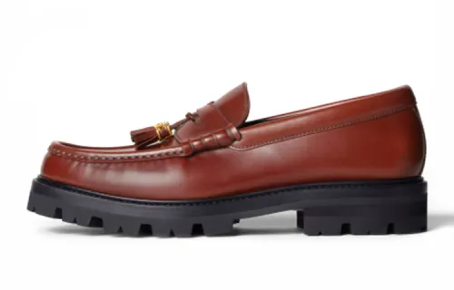 CELINE Loafers Women's Red Brown