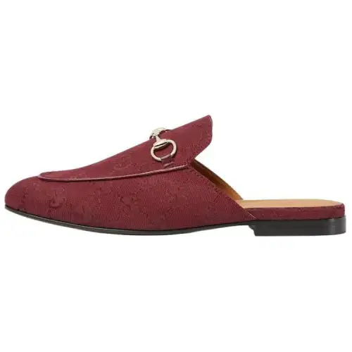 GUCCI Princetown Closed Toe Slippers Women's Red