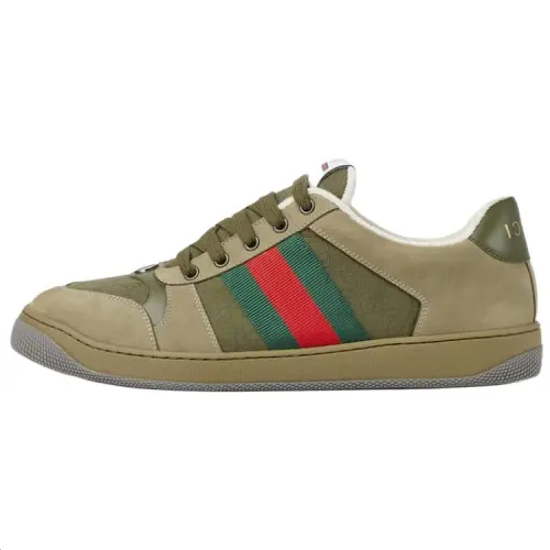 GUCCI Screener Canvas Low top Skateboard Shoes Men's Green