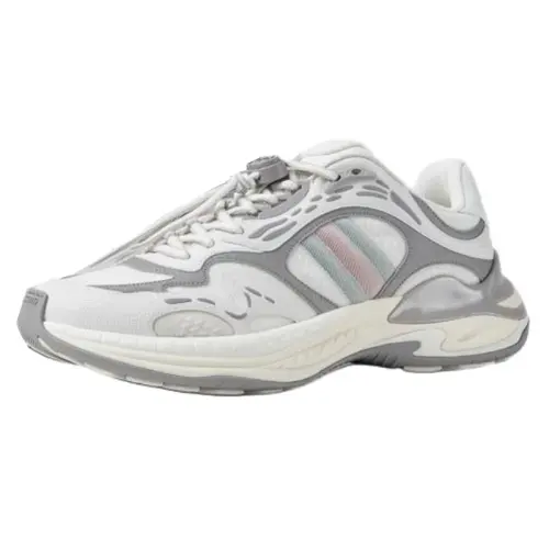 GUCCI 2.0 Mesh, Leather Low top Casual Shoes Men's Gray White