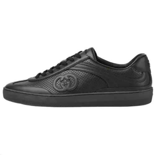 GUCCI G75 Leather Low top Skateboard Shoes Men's Black