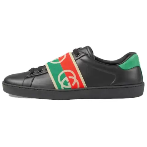 GUCCI ACE Low top Skateboard Shoes Men's Black