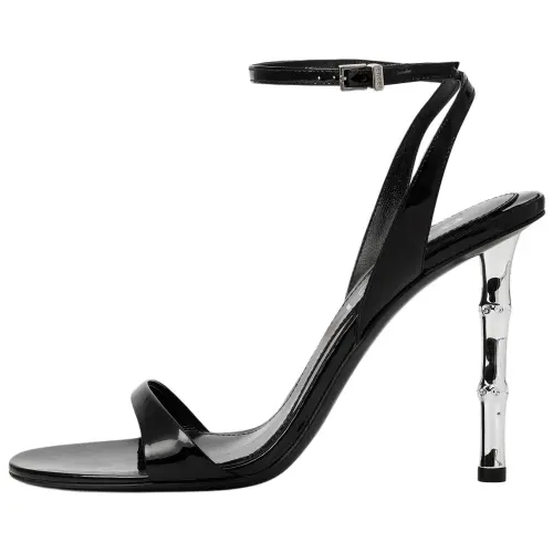 GUCCI Leather One Strap Sandals 10.5cm Women's Black