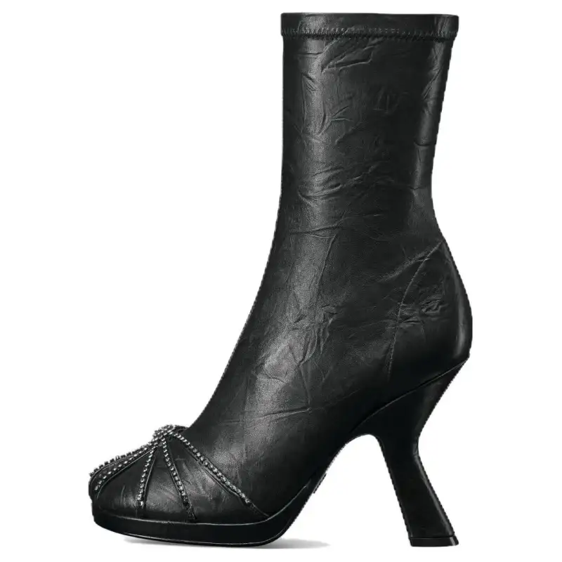 DIOR Origine Leather Fashion Trend Ankle Boots Women's Black