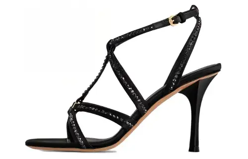 LOUIS VUITTON Stellar One Strap Sandals 9cm Women's Black