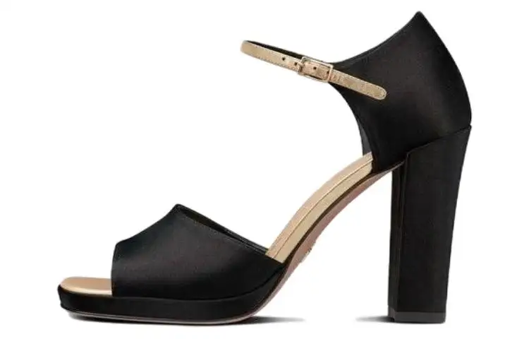 DIOR Illusion Satin One Strap Sandals Women's Black