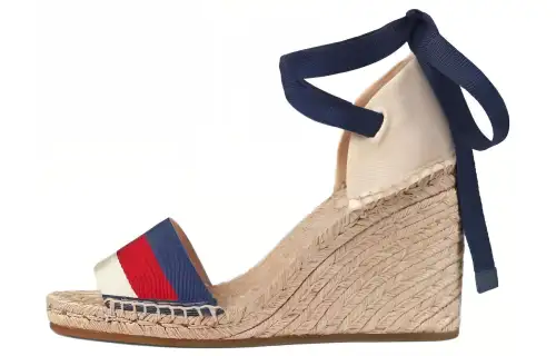 GUCCI Fabric One Strap Sandals Women's Apricot