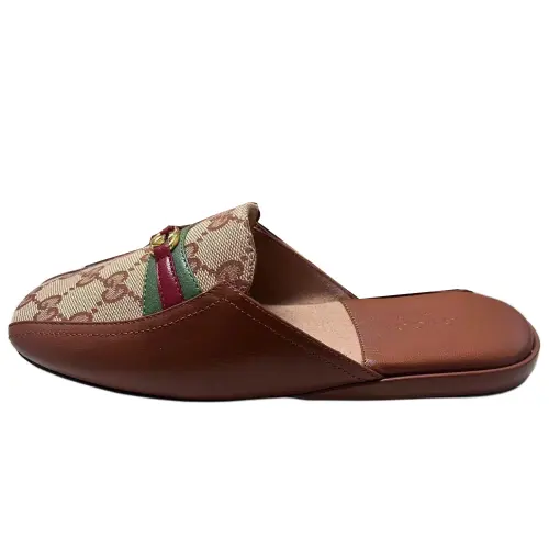 GUCCI Closed Toe Slippers Women's Brown