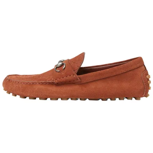 GUCCI Horsebit Gommino Loafers Men's Brown