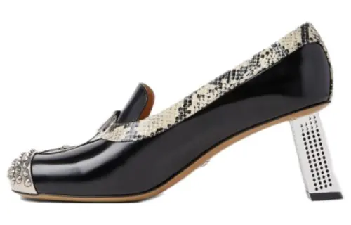 GUCCI Leather Slim Heel High Heels 6.5cm Women's Black