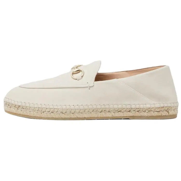 GUCCI Horsebit Espadrilles Women's Ivory White