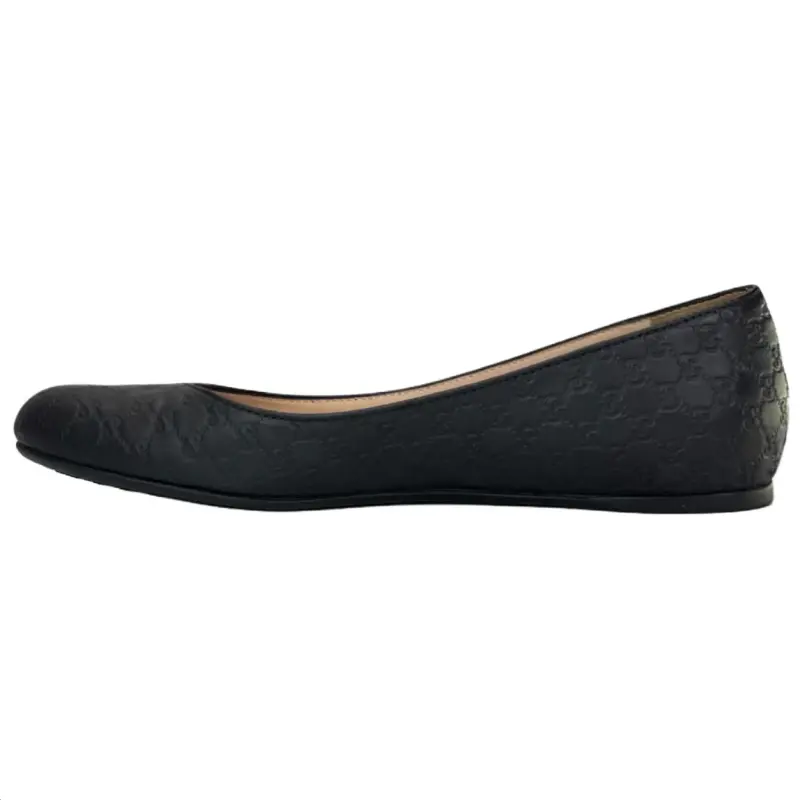 GUCCI Cow Leather Casual Shoes Women's Black