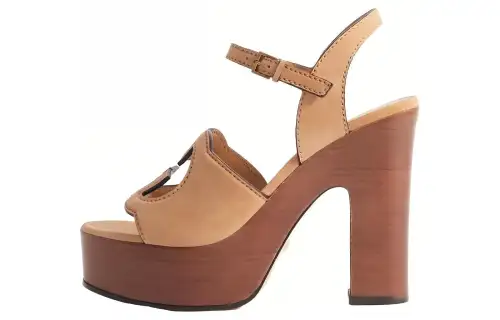 GUCCI Interlocking One Strap Sandals 12cm Women's Brown