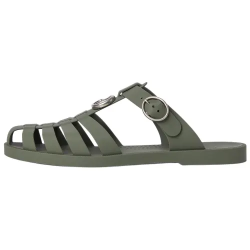 GUCCI Double G Rubber Sole Quiet Closed Toe Slippers Men's Green